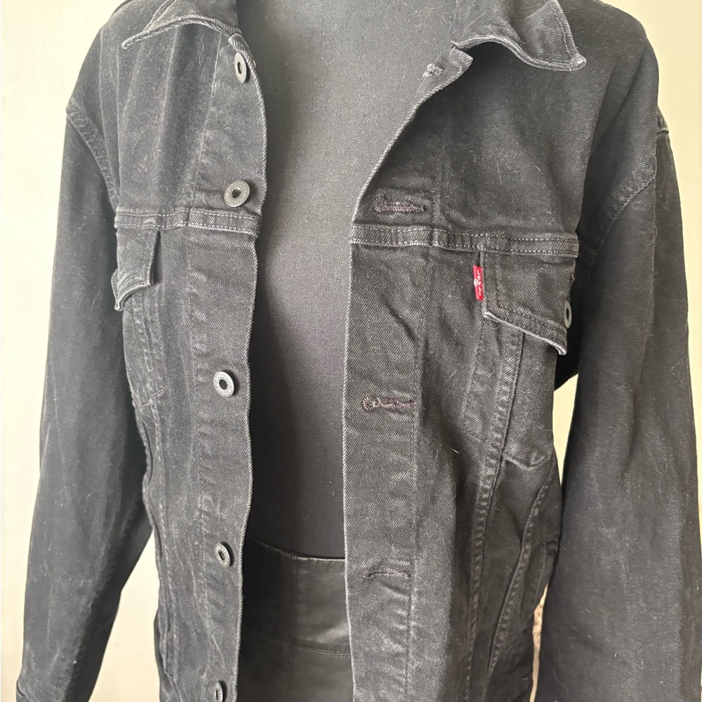 Levi's Black Denim Jacket black color .